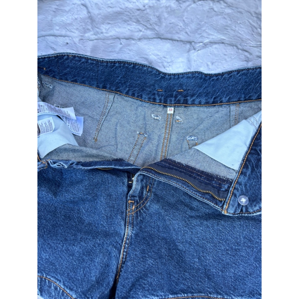 Women's Levi's Denim Shorts Size 33 Blue-high‎ waist mom shorts-nwot - Picture 4 of 7
